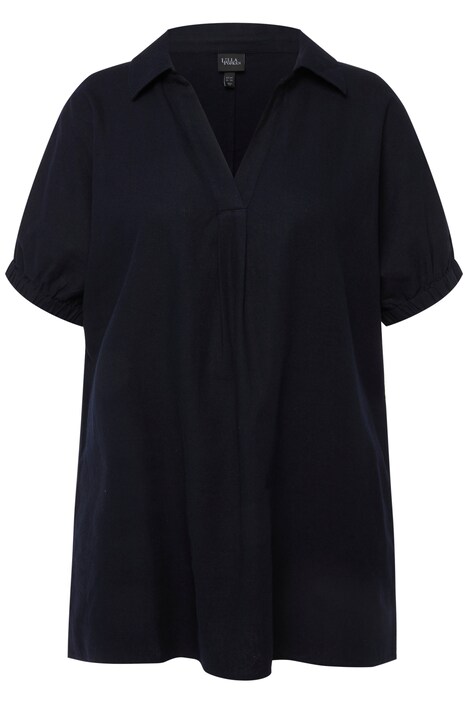 Halenka, lněná směs, oversize, límeček, krátké rukváy