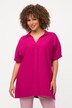 Bluse, hørmix, oversized, skjortekrave, halværmer