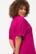 Bluse, hørmix, oversized, skjortekrave, halværmer
