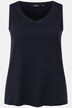 Top, Rippjersey, Classic, V-Ausschnitt, ärmellos