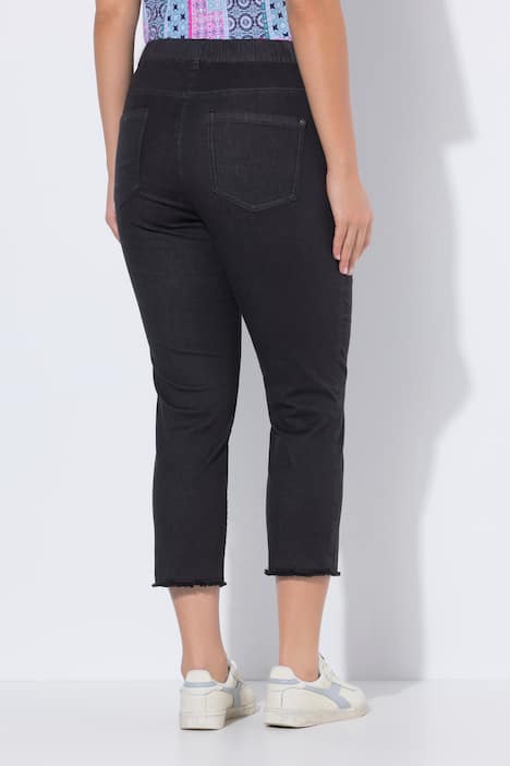 7/8-Hose Sienna, Fransensaum, schmales Bein