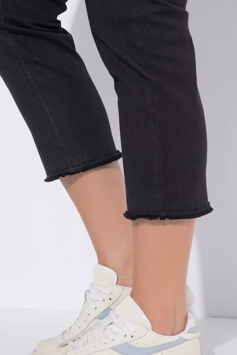 7/8-Hose Sienna, Fransensaum, schmales Bein