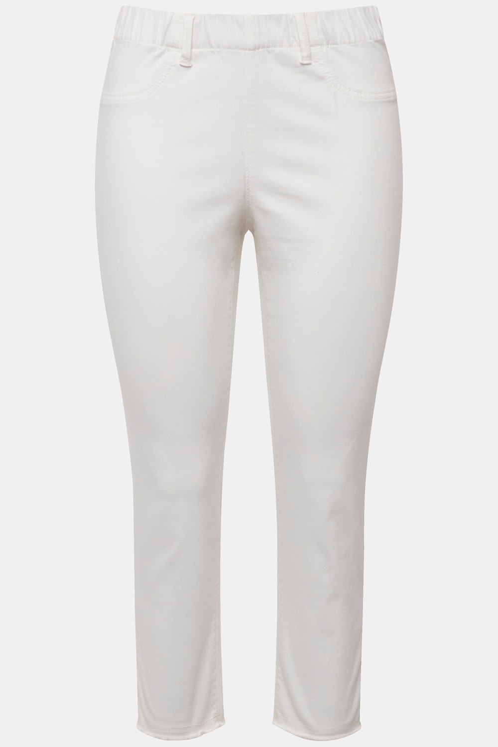 Stora storlekar 7/8-bengalinbyxa Sienna med fransade benslut och smala ben, Dam, vit, storlek: 44, Bomull/Polyester, Ulla Popken