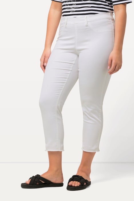 Pantalon 7/8 Sienna. Jambe étroite et ourlet frangé