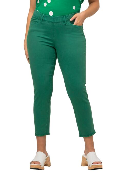 7/8 bengalínové kalhoty Sienna, roztřepený lem, úzké nohavice