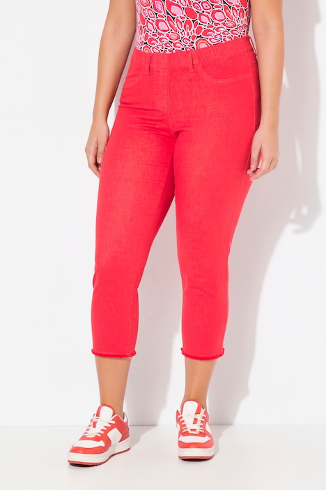 Pantalon 7/8 Sienna. Jambe étroite et ourlet frangé