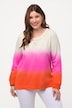 Dip Dye Gradient Sweatshirt with Contrast Stitching