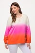 Dip Dye Gradient Sweatshirt with Contrast Stitching