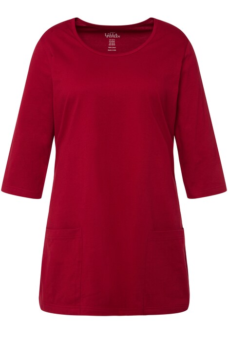 Dlouhé tričko, kapsy, A střih, kulatý výstřih, 3/4 rukávy