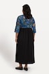 Top Print  Square Neck Empire Knit A-line Pocket Dress