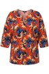 Tričko, batikovaný potisk, tunikový výstřih, 3/4 rukávy