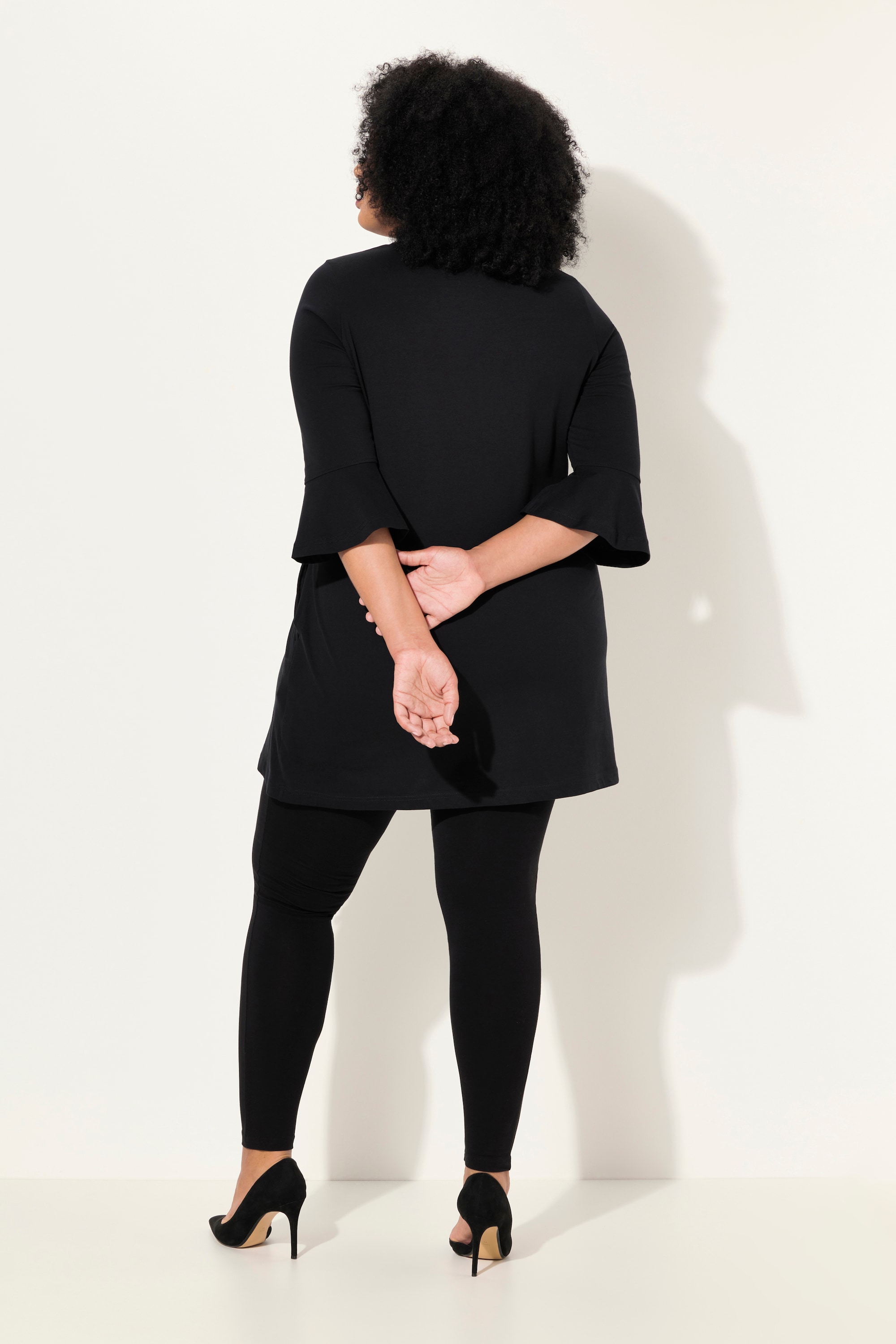 Ulla Popken Damen große Größen T Shirt A Linie Taschen V Ausschnitt