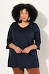 V-Neck Tulip Sleeve Knit A-line Pocket Tunic