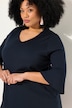 V-Neck Tulip Sleeve Knit A-line Pocket Tunic