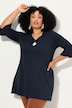V-Neck Tulip Sleeve Knit A-line Pocket Tunic