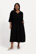 Notch Neck Empire Knit Pocket A-line Swing Dress