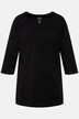 Notch Neck Basic 3/4 Sleeve Cotton Knit Tunic