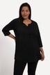 Notch Neck Basic 3/4 Sleeve Cotton Knit Tunic