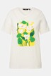 T-shirt, 3D-blommor, A-linjemodell, V-ringning, halvlång ärm