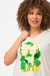 T-shirt, 3D-blommor, A-linjemodell, V-ringning, halvlång ärm