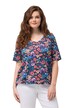 Tričko, květy, pružný lem, výstřih do V, krátké rukávy