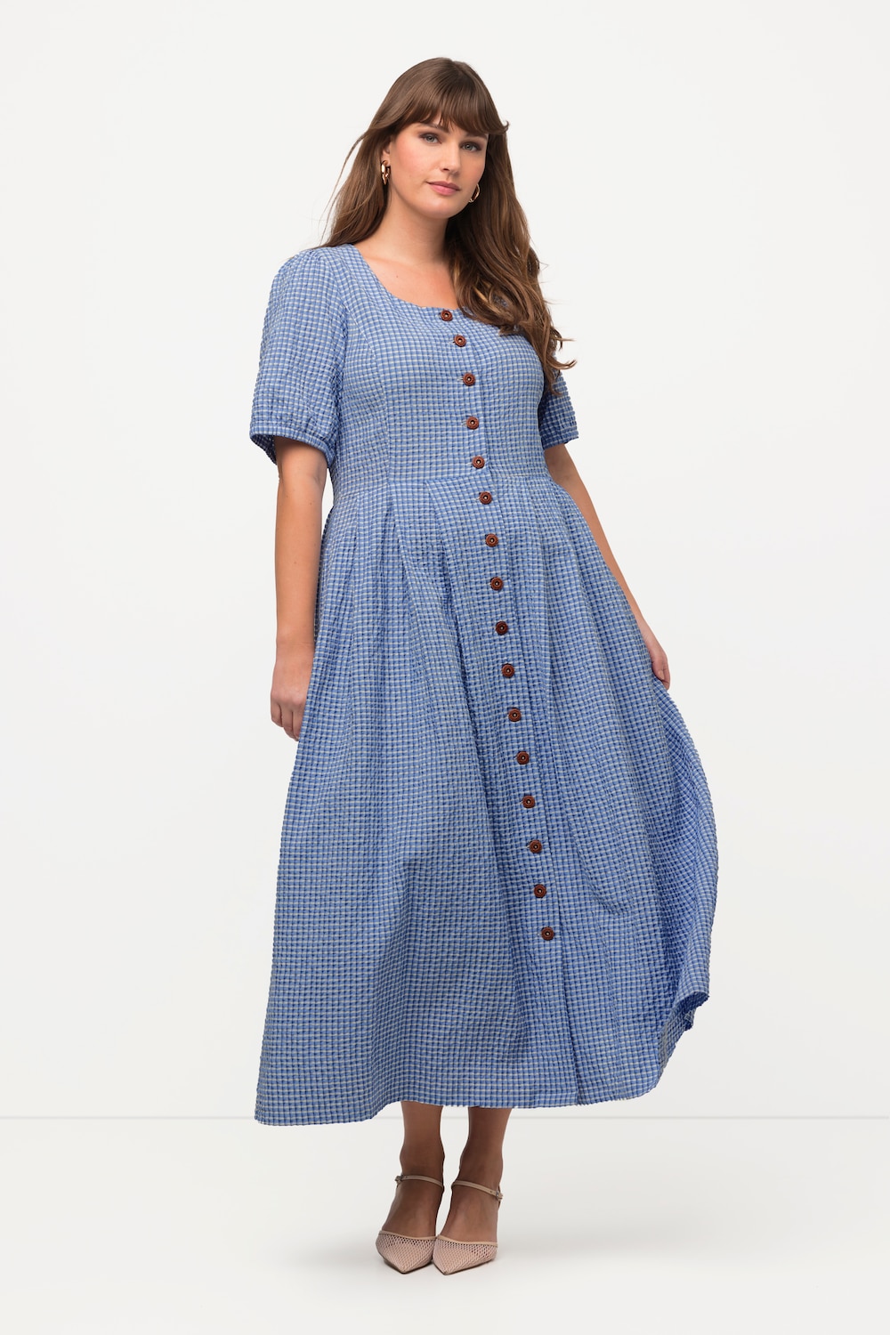 Große Größen Kleid, Damen, blau, Größe: 48, Baumwolle/Polyester/Viskose, Ulla Popken