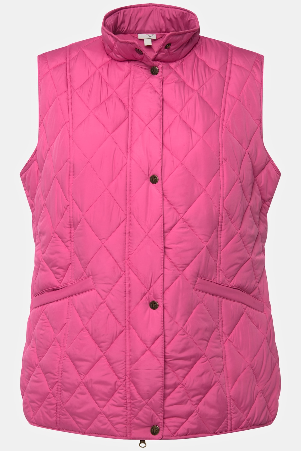 Stora storlekar Quiltad väst i smal modell med ståkrage, Dam, rosa, storlek: 46/48, Polyester, Ulla Popken