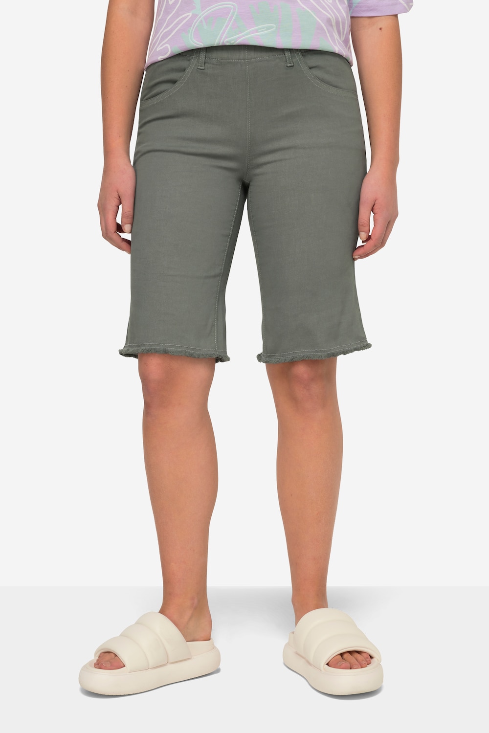 Große Größen Bermuda, Damen, grau, Größe: 50, Baumwolle, LAURASON