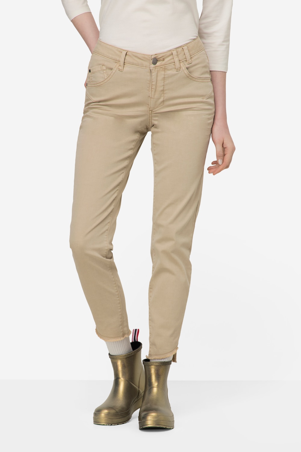 Große Größen Color Jeans Julia, Damen, beige, Größe: 46, Baumwolle, LAURASON