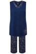Pyžamo, mušle, výstřih do V, široké nohavice, bez rukávů