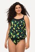 Lemon Print Elastic Hem Tankini Set