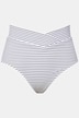 Bikinitrusser med striber, høj talje og linning med slå-om effekt
