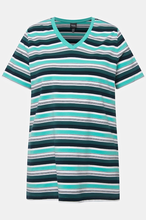 Classic Striped Short Sleeve V-Neck T-Shirt