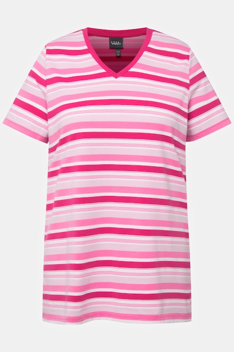 Classic Striped Short Sleeve V-Neck T-Shirt