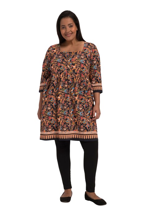 Dlouhé tričko, empírový šev, hranatý výstřih, 3/4 rukávy