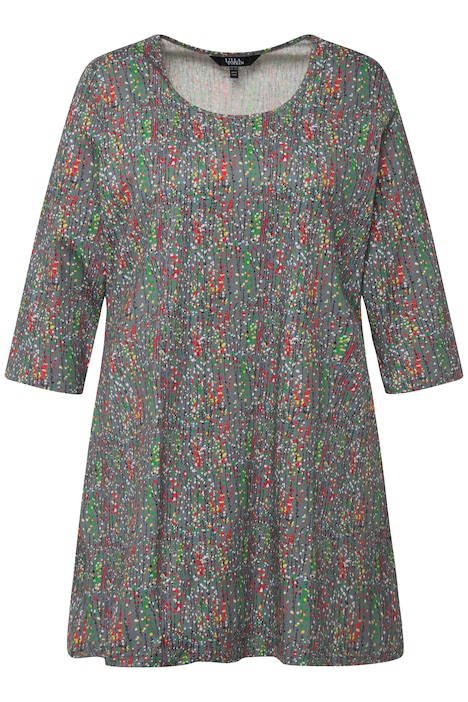 Dlouhé tričko, A střih, kapsy, kulatý výstřih, 3/4 rukávy