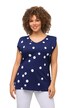Tričko, puntíky, ramenní vycpávky, výstřih do V, krátké rukávy