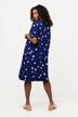 Sukienka midi, kropki, krój trapezowy, kieszenie, okrągły dekolt, rękaw 1/2