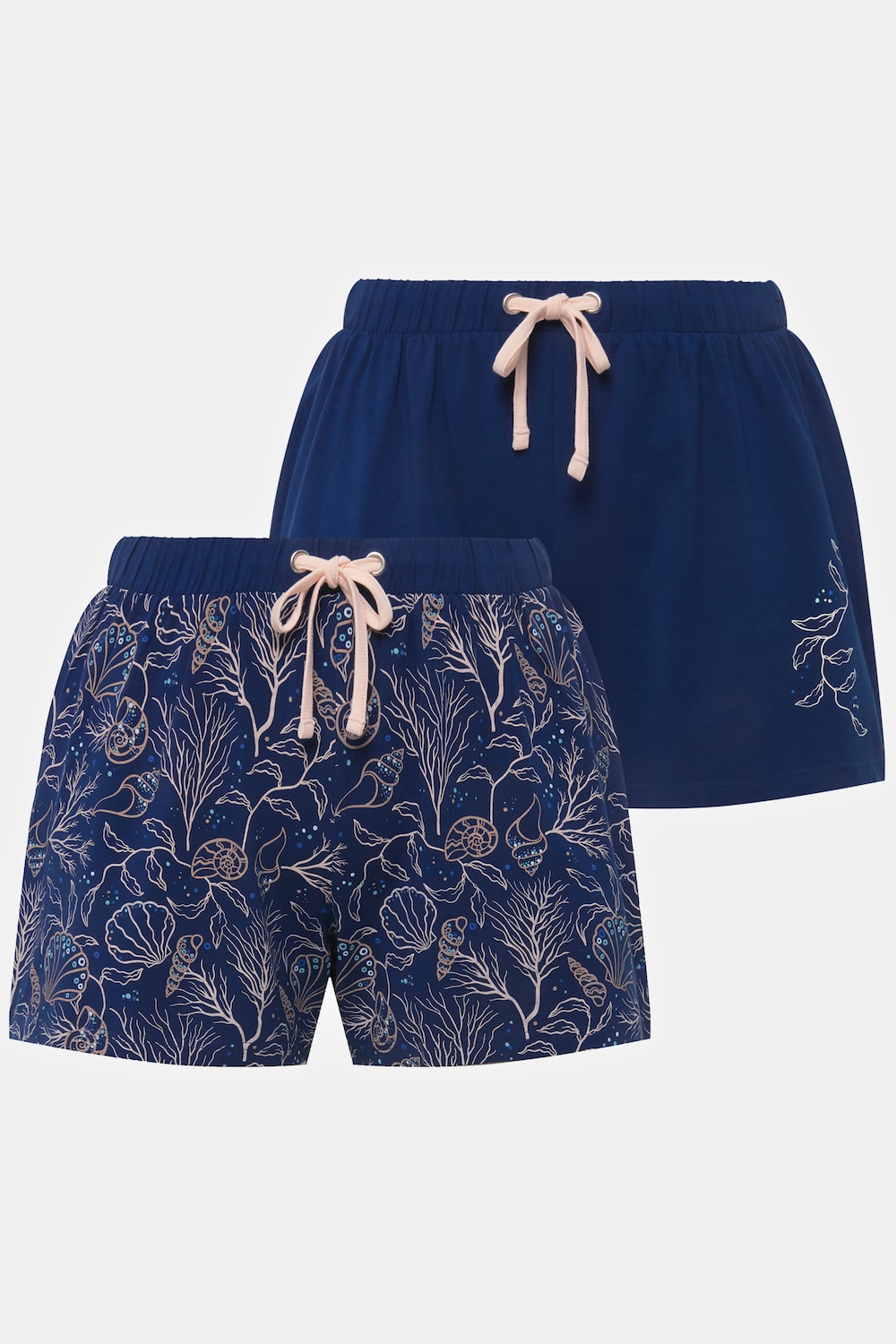 Grote Maten slaapshorts, Dames, blauw, Maat: 58/60, Katoen, Ulla Popken