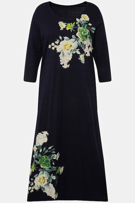 Floral Placement Navy Knit Dress | Maxi Dresses | Dresses