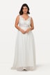 Sheer Lace Bodice Wedding Dress with Train