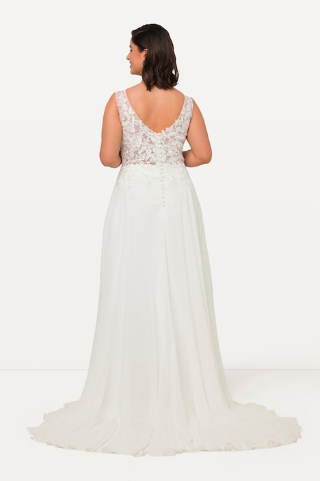 Kreet Indica Tandheelkundig Sheer Lace Bodice Wedding Dress with Train | Wedding Dresses | Dresses