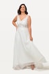 Sheer Lace Bodice Wedding Dress with Train