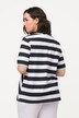 T-shirt, diagonale strepen, V-hals, korte mouwen