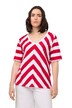 Tričko, diagonální pruhy, výstřih do V, krátké rukávy