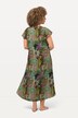 Midiklänning med ormskinnsprint, A-linjemodell, rund hals och holkärm