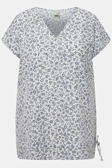 Floral Print Short Sleeve V-Neck Relaxed Fit Tee | Tanks | Blouses