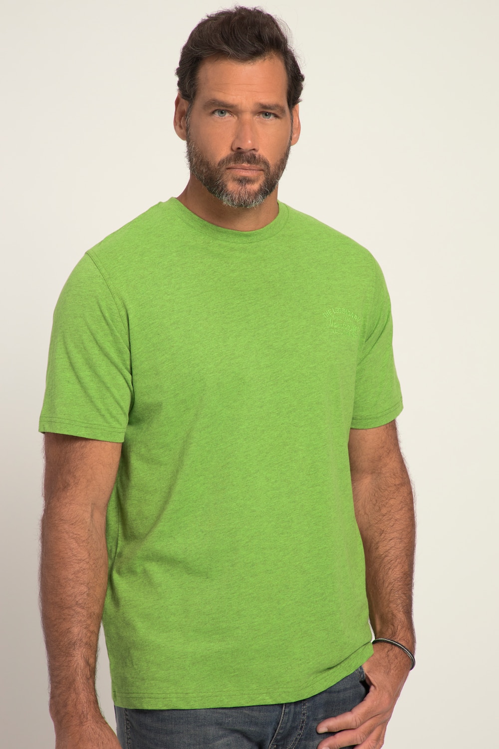 Grote Maten T-shirt, Heren, bruin, Maat: L, Katoen/Viscose, JP1880