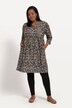 Longshirt, A-Linie, allover Print, Empirenaht, V-Ausschnitt, 3/4-Arm