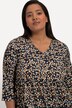 Longshirt, A-Linie, allover Print, Empirenaht, V-Ausschnitt, 3/4-Arm
